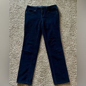 Navy Corduroy Straight-Leg Pants
